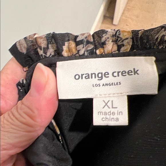 Orange Creek Black and Cream Floral Long Sleeve Dress-Like New! - Picture 2 of 8